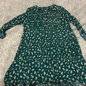 Green shift dress